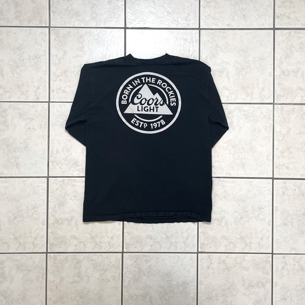 Coors Light Logo Est. 1978 Born in the Rockies Longsleeve T-Shirt Black Large